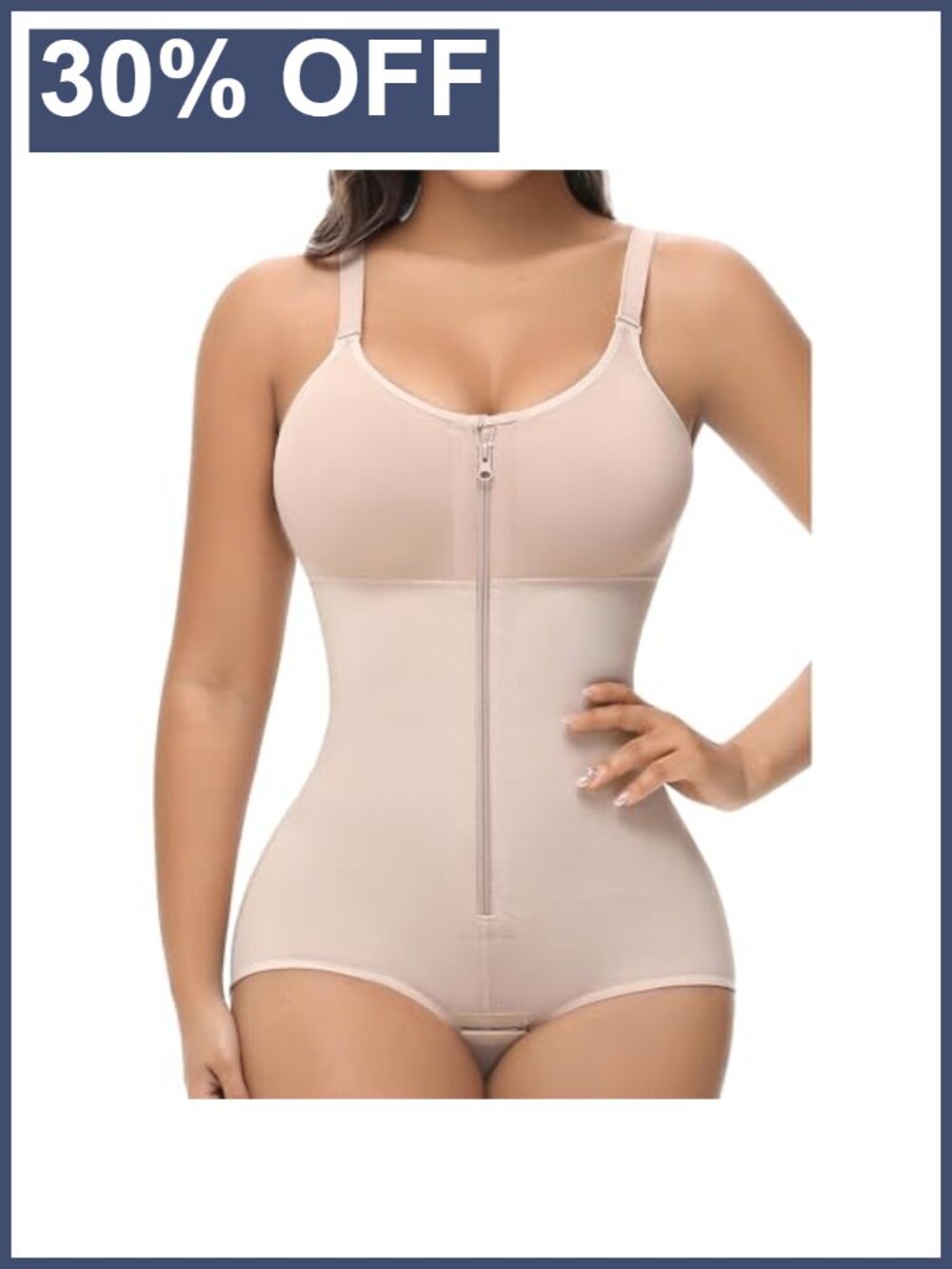 Fajas Colombianas Body Shaper with Bra Zipper Shapewear Bodysuit